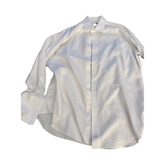David Donahue Luxury Men's French Cuff Formal Dress Shirt 16 1/2requires  Studs